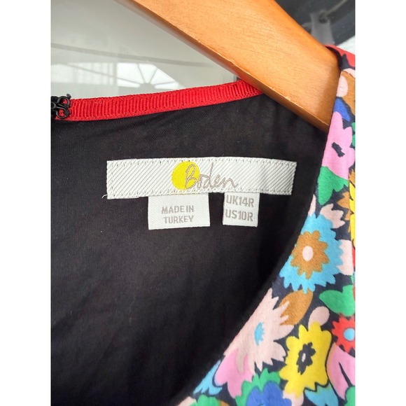 A7 Boden‎ Floral Midi Dress Long Sleeve Tiered Skirt UK14R US10R - Picture 2 of 9